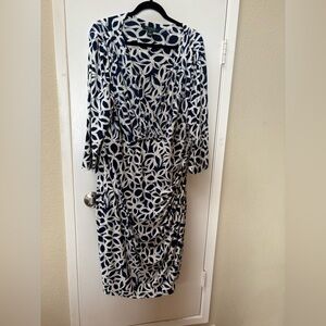 Ralph Lauren Blue and White Patterned Dress